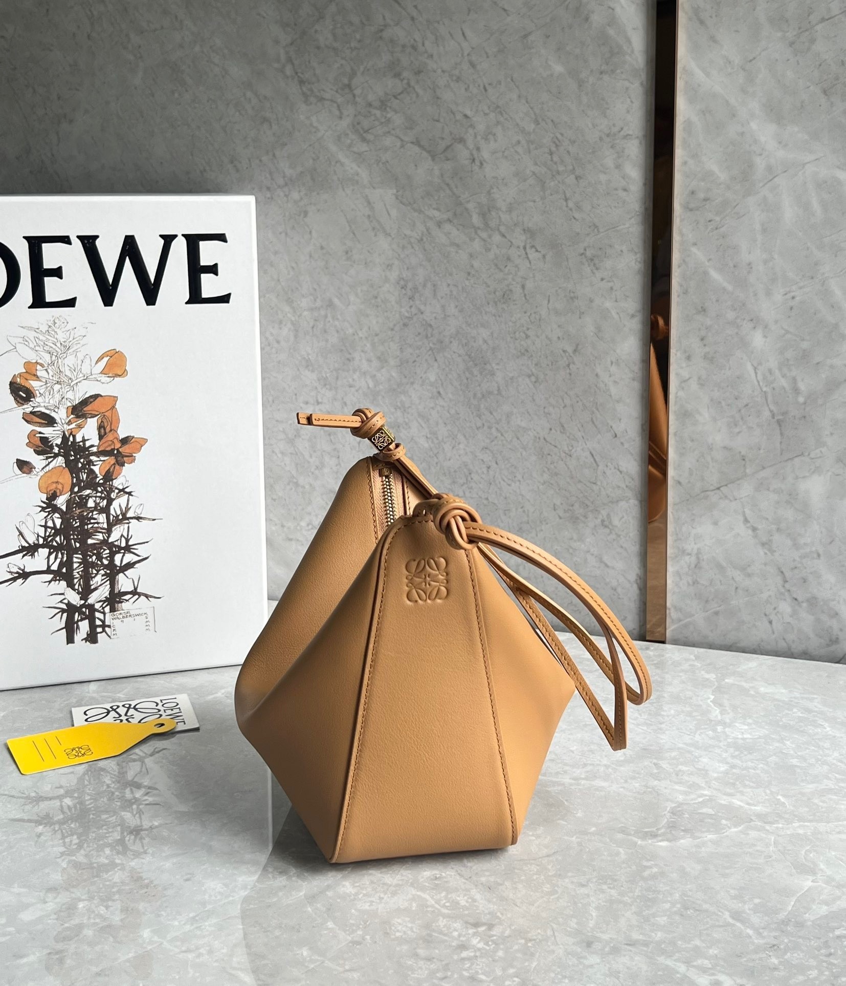 Loewe Mini Hammock Hobo Bag in Light Brown Calfskin 666