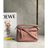 Loewe Puzzle Small Bag In Dark Blush Grained Leather 300