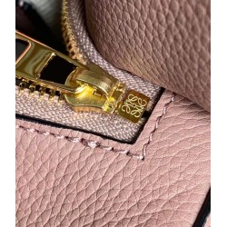 Loewe Puzzle Small Bag In Dark Blush Grained Leather 300