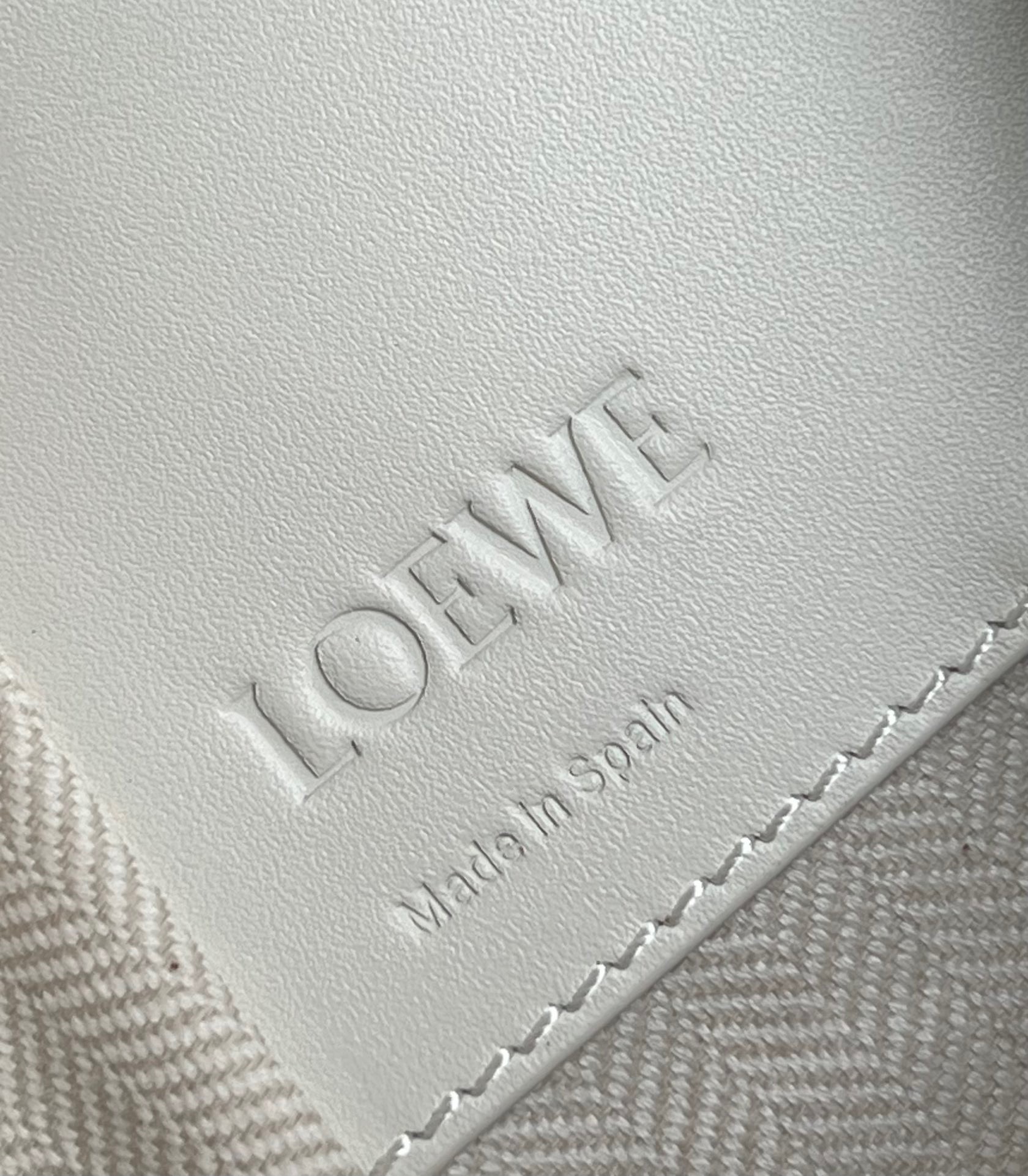 Loewe Compact Hammock Bag in White Satin Calfskin 364