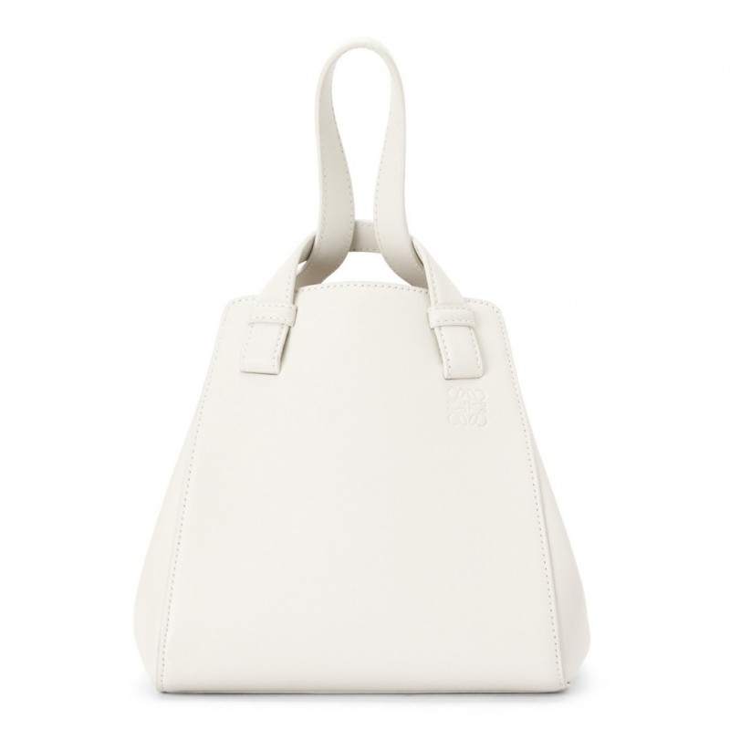 Loewe Hammock Nugget Bag In White Calfskin 400