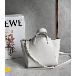 Loewe Hammock Nugget Bag In White Calfskin 400