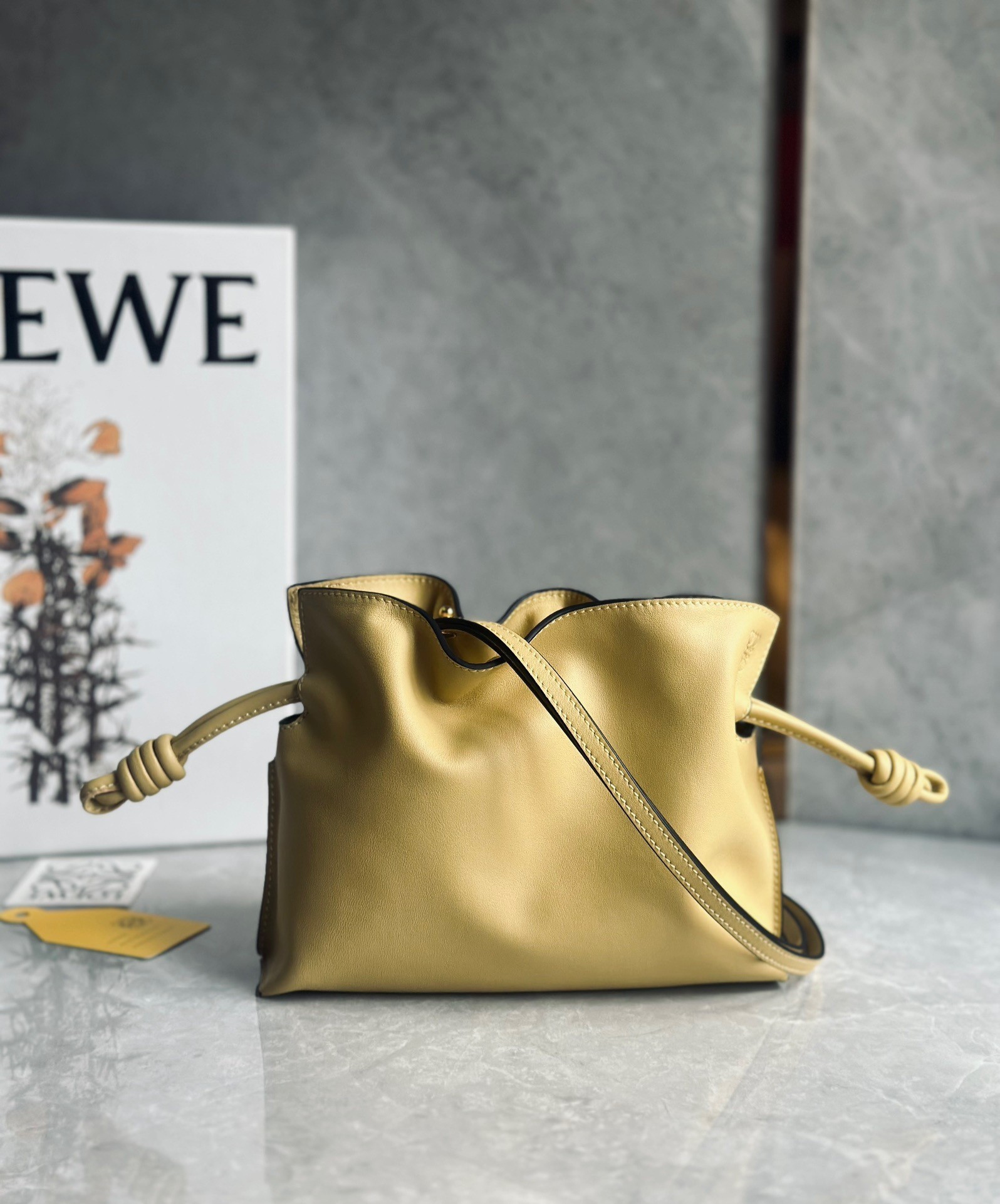 Loewe Flamenco Clutch Bag In Dark Butter Calfskin 765