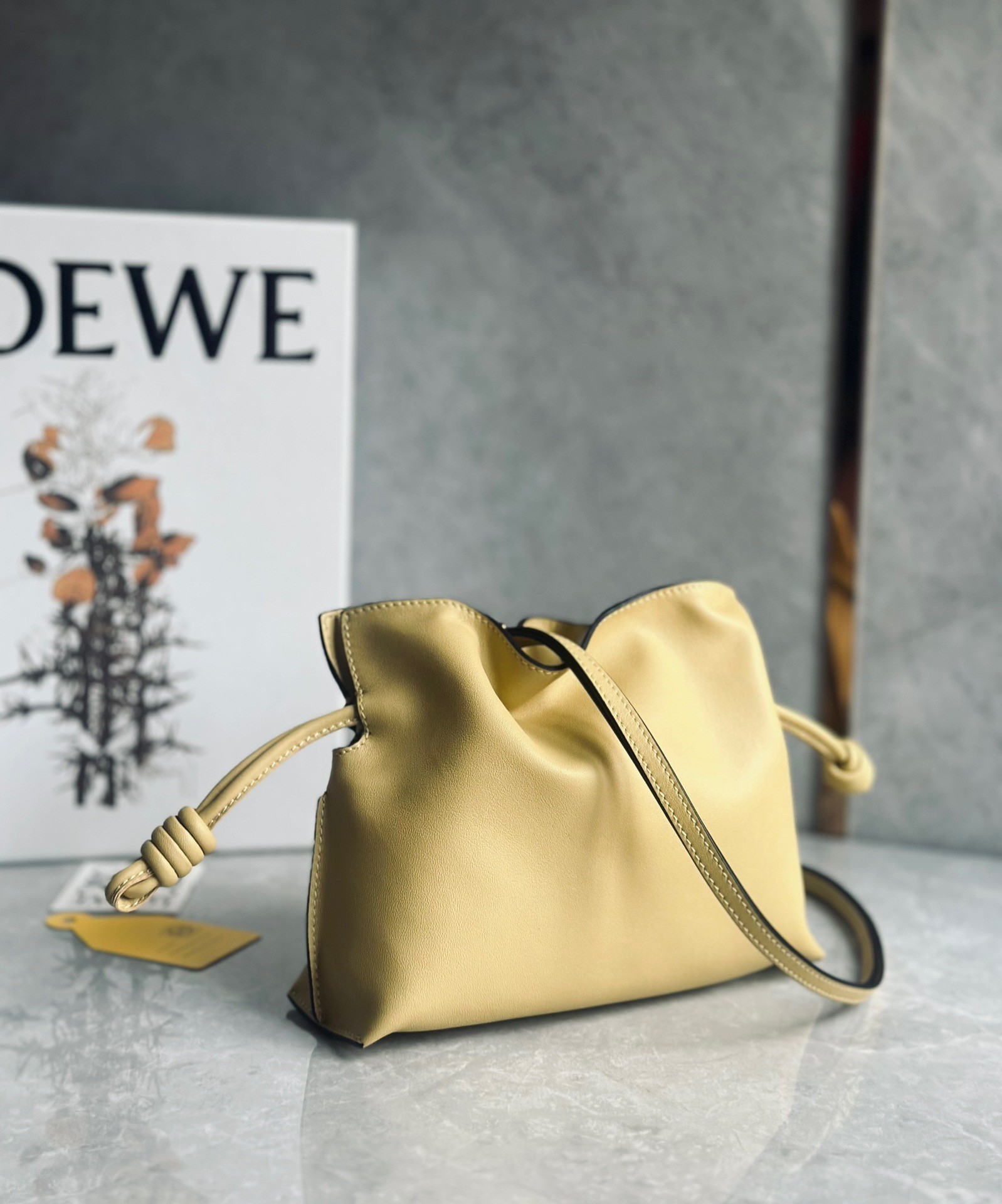 Loewe Flamenco Clutch Bag In Dark Butter Calfskin 765