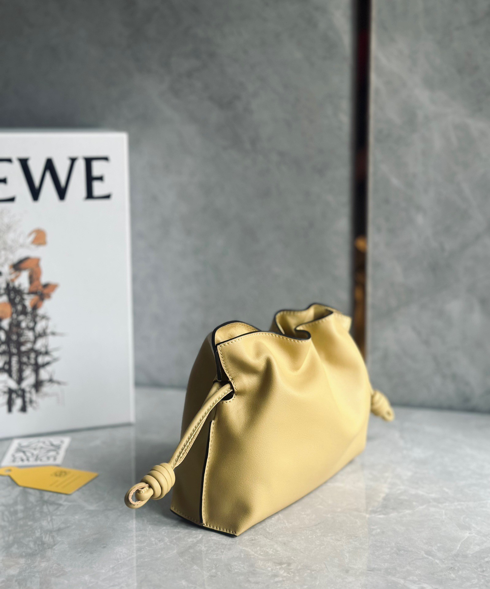 Loewe Flamenco Clutch Bag In Dark Butter Calfskin 765