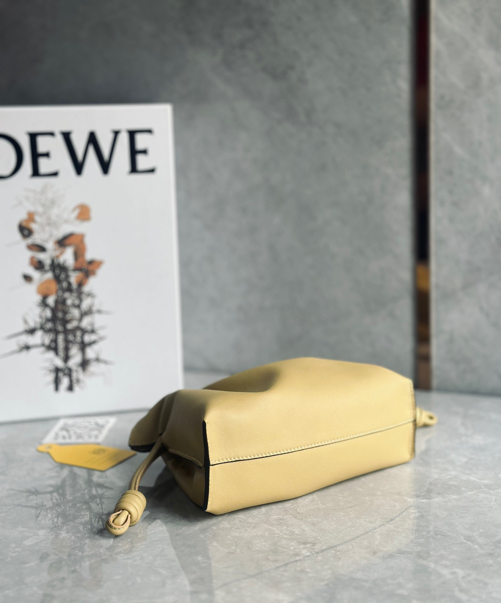 Loewe Flamenco Clutch Bag In Dark Butter Calfskin 765