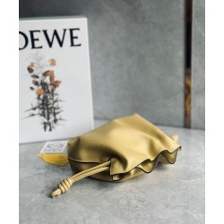 Loewe Flamenco Clutch Bag In Dark Butter Calfskin 765