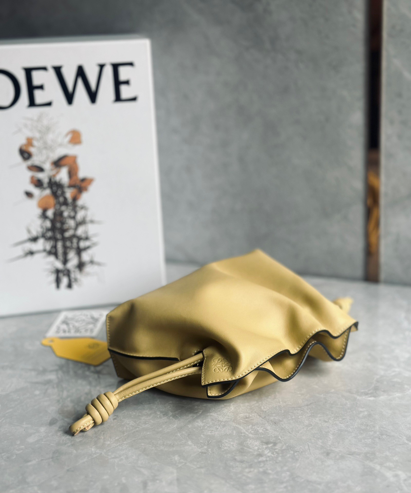 Loewe Flamenco Clutch Bag In Dark Butter Calfskin 765