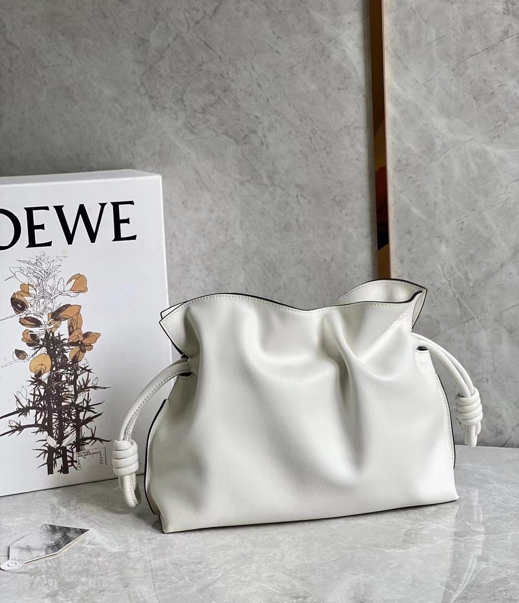 Loewe Flamenco Clutch In White Nappa Leather 795