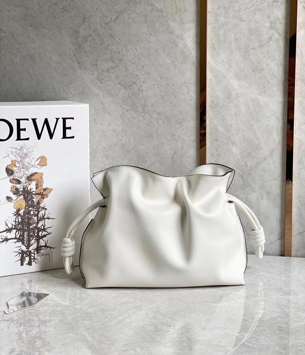 Loewe Flamenco Clutch In White Nappa Leather 795