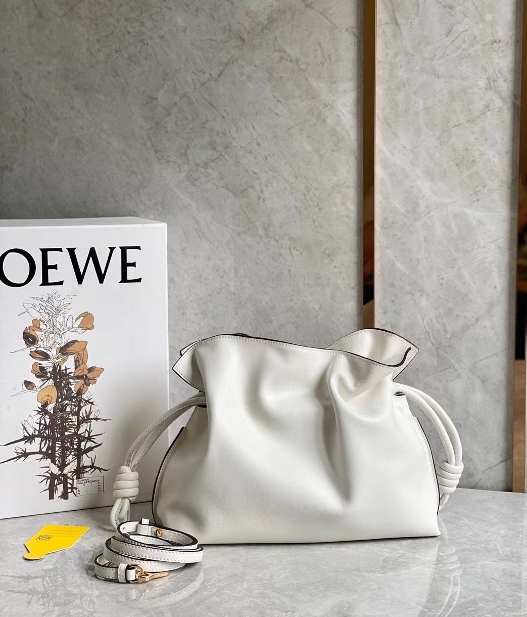 Loewe Flamenco Clutch In White Nappa Leather 795