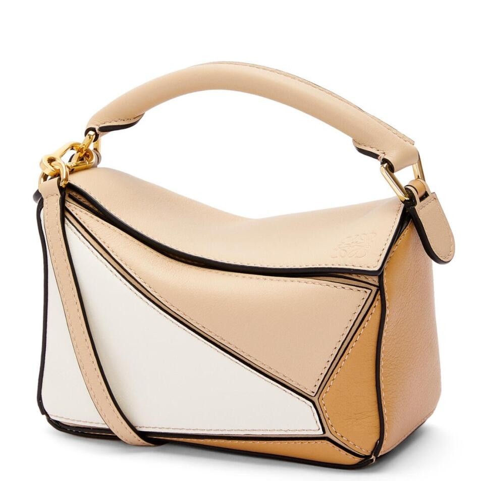 Loewe Puzzle Mini Bag In White/Warm Desert Calfskin 827