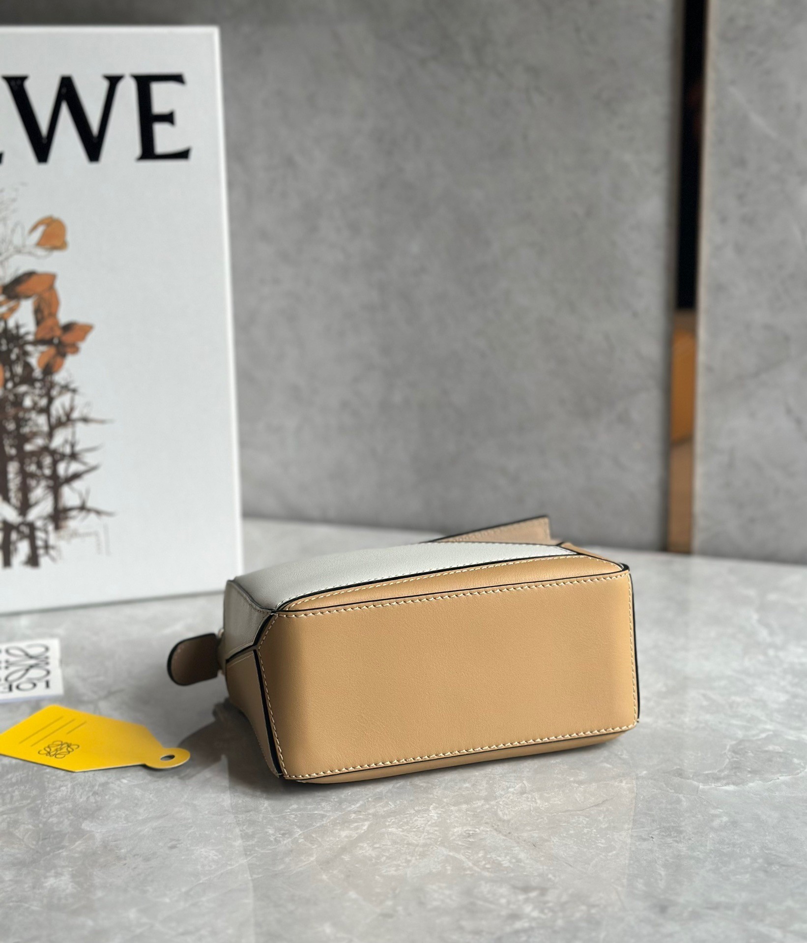 Loewe Puzzle Mini Bag In White/Warm Desert Calfskin 827