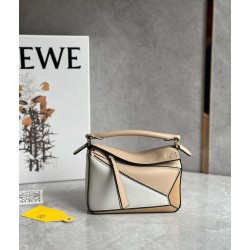 Loewe Puzzle Mini Bag In White/Warm Desert Calfskin 827