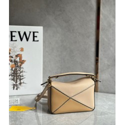 Loewe Puzzle Mini Bag In White/Warm Desert Calfskin 827