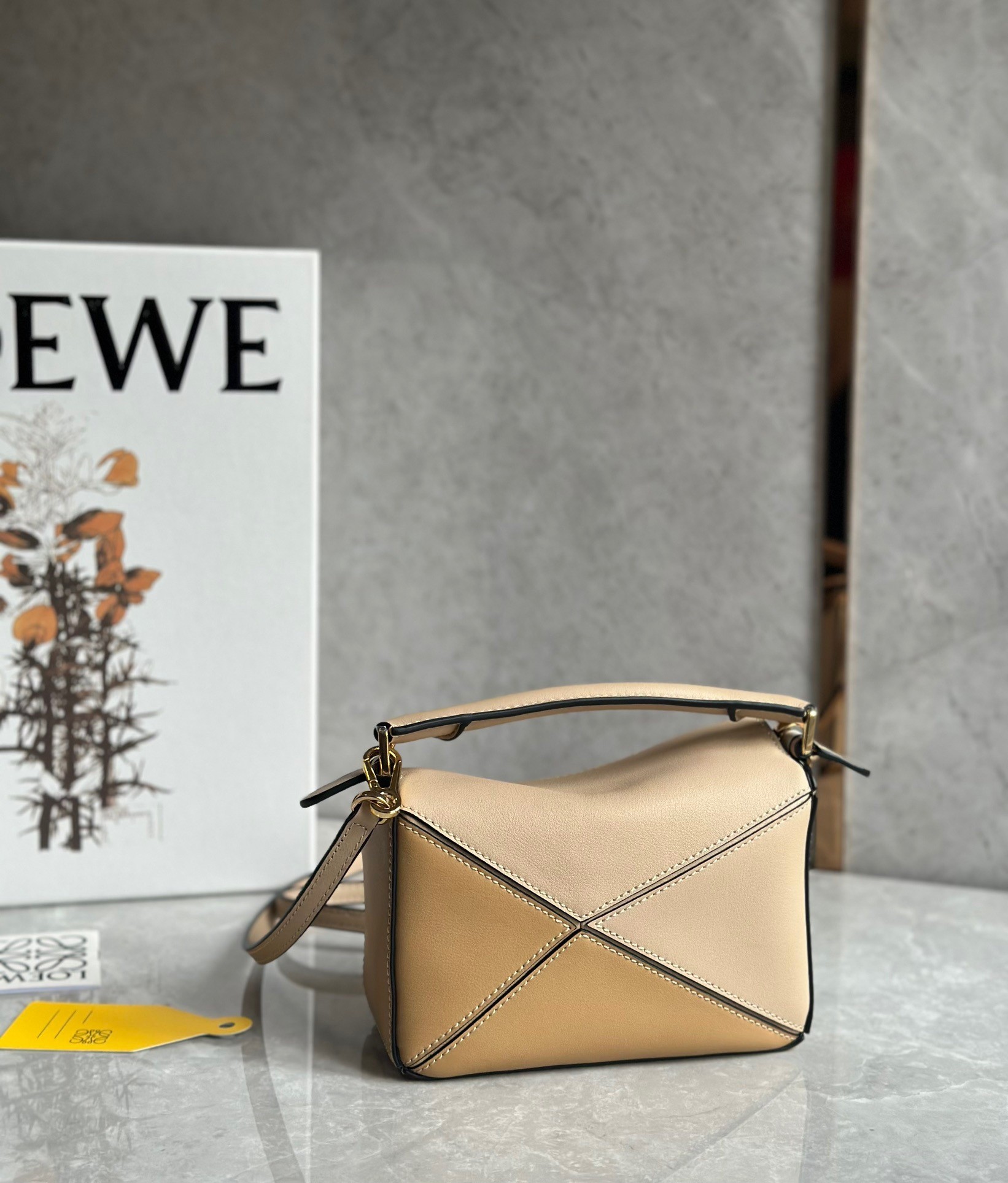 Loewe Puzzle Mini Bag In White/Warm Desert Calfskin 827