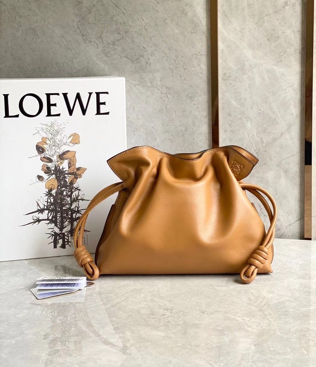 Loewe Flamenco Clutch In Brown Nappa Leather 998