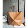 Loewe Large Puzzle Fold Tote Bag in Tan Calfskin 032