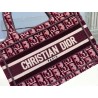 Dior Mini Book Tote Bag In Bordeaux Oblique Embroidered Velvet 822