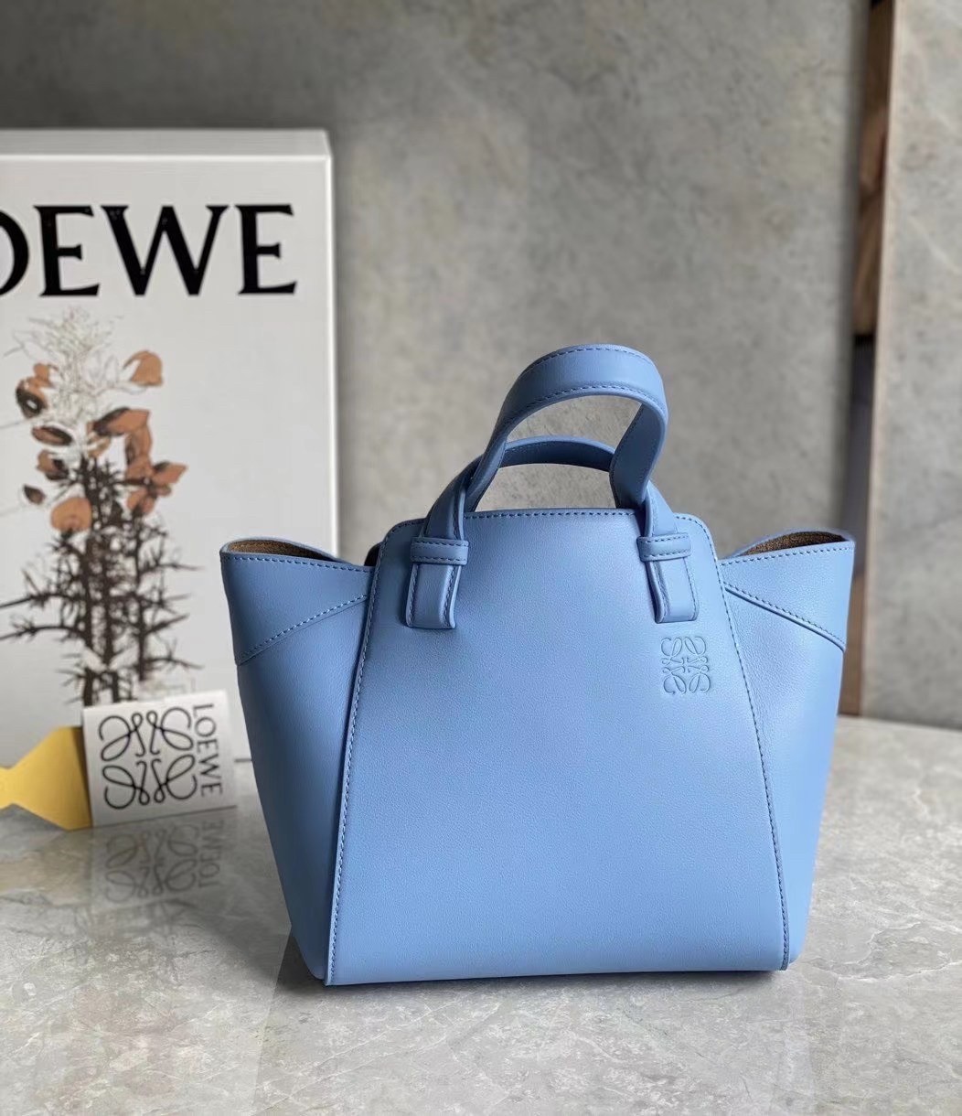 Loewe Hammock Nugget Bag In Celestine Blue Calfskin 120