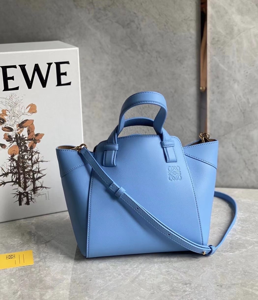 Loewe Hammock Nugget Bag In Celestine Blue Calfskin 120