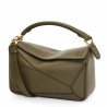 Loewe Puzzle Small Bag In Dark Green Classic Calfskin 196