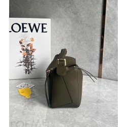 Loewe Puzzle Small Bag In Dark Green Classic Calfskin 196