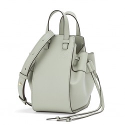 Loewe Mini Hammock Drawstring Bag In Ash Grey Calfskin 286