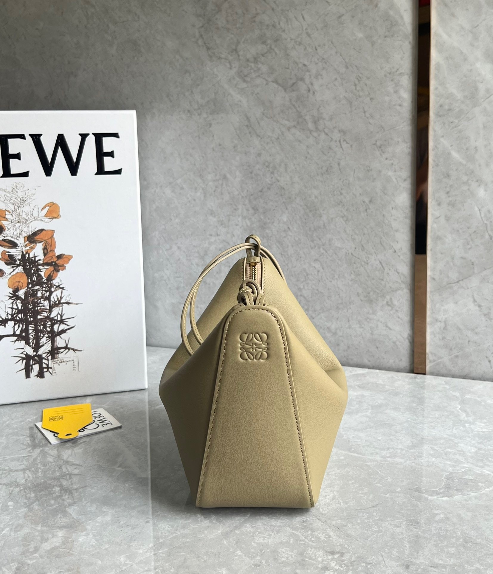 Loewe Mini Hammock Hobo Bag in Clay Green Calfskin  316