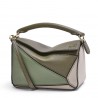 Loewe Puzzle Mini Bag In Green/Oat Calfskin 374