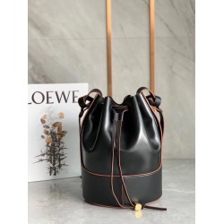 Loewe Medium Balloon Bucket Bag In Black Calfskin 428