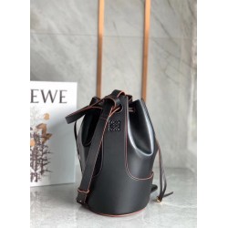 Loewe Medium Balloon Bucket Bag In Black Calfskin 428