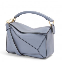 Loewe Puzzle Small Bag In Atlantic Blue Calfskin Leather 459