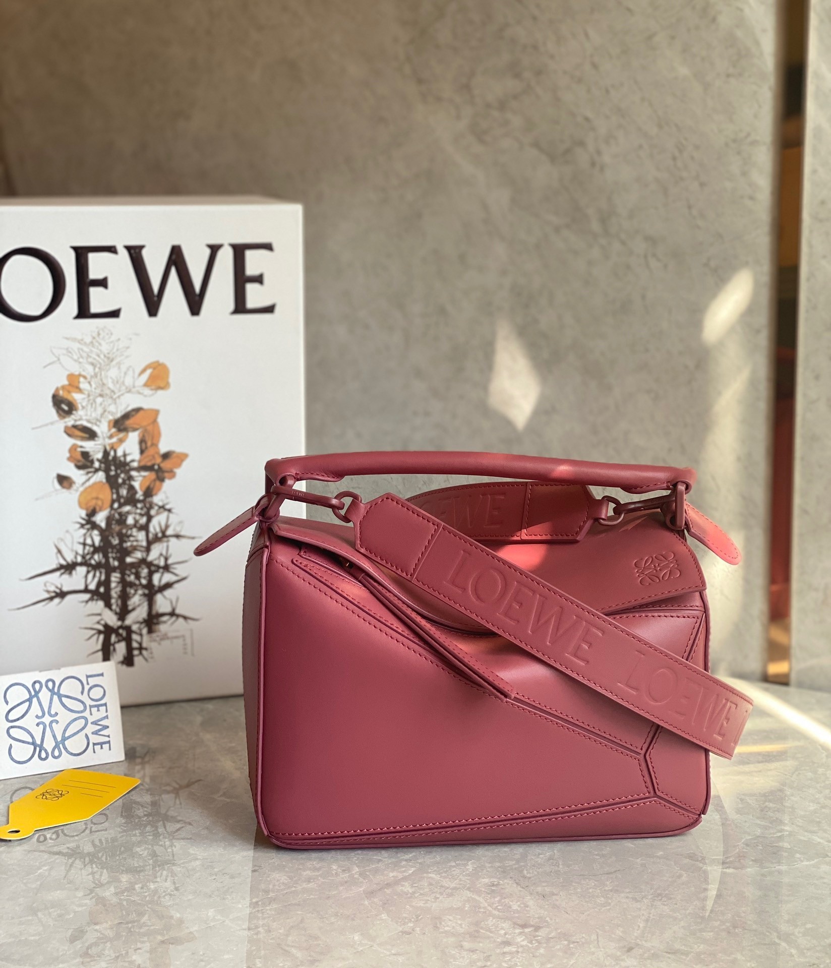 Loewe Puzzle Small Bag In Plumrose Satin Calfskin 485