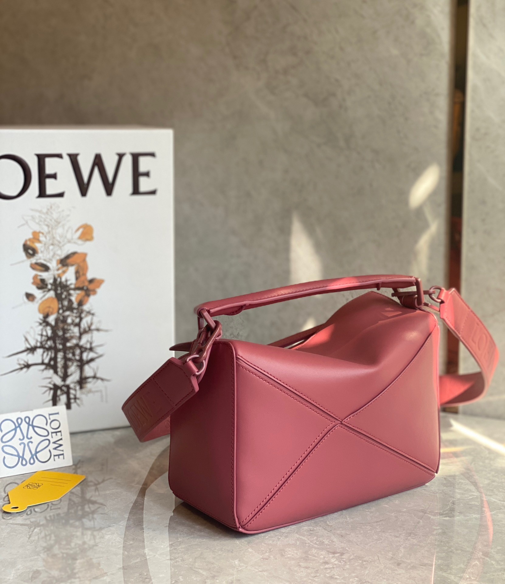 Loewe Puzzle Small Bag In Plumrose Satin Calfskin 485