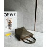 Loewe Mini Puzzle Fold Tote Bag in Dark Green Calfskin 511