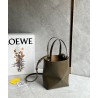 Loewe Mini Puzzle Fold Tote Bag in Dark Green Calfskin 511