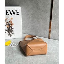 Loewe Mini Puzzle Fold Tote Bag in Tan Calfskin 895