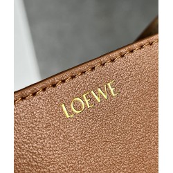 Loewe Mini Puzzle Fold Tote Bag in Tan Calfskin 895