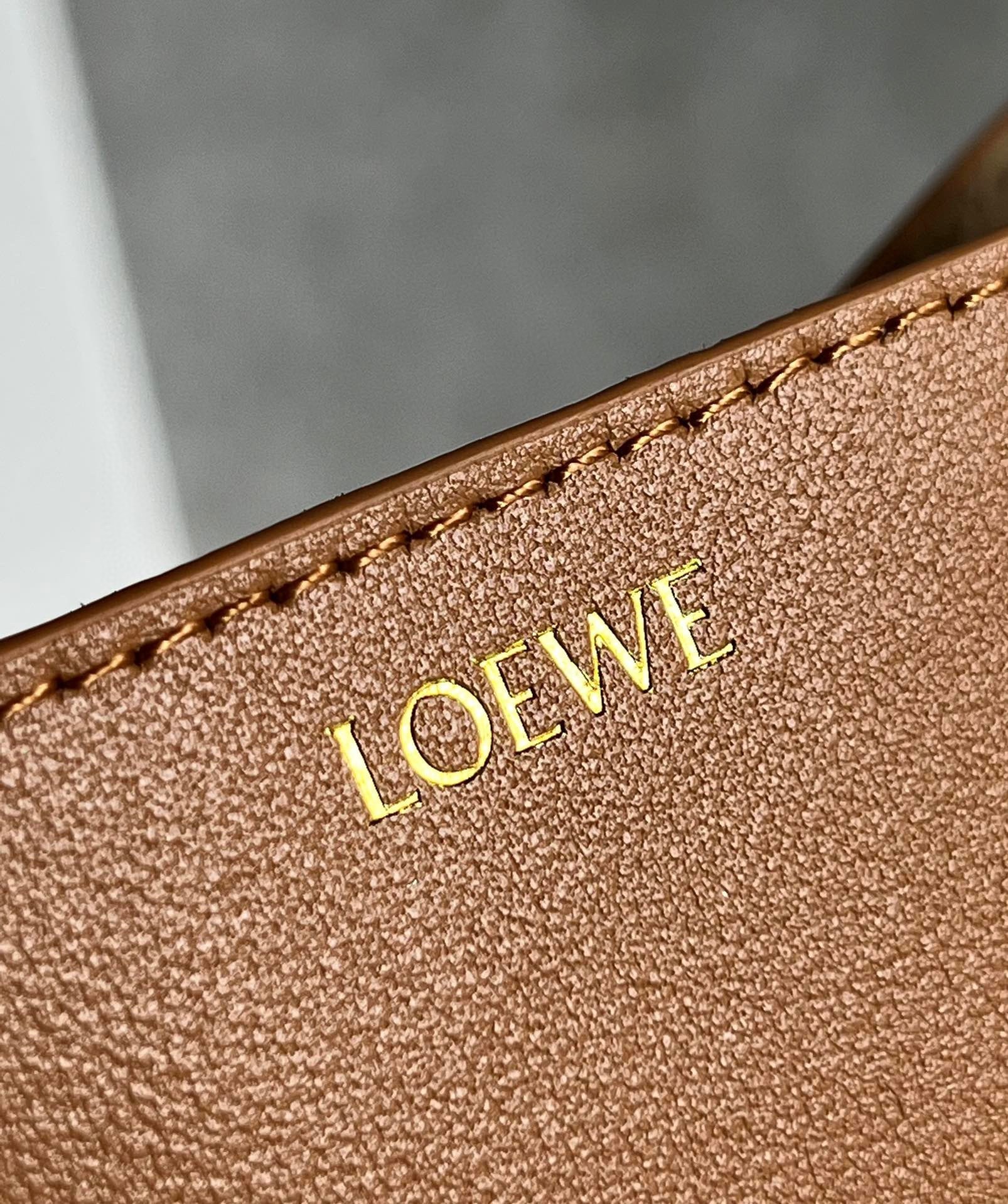 Loewe Mini Puzzle Fold Tote Bag in Tan Calfskin 895