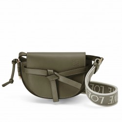 Loewe Mini Gate Dual Bag In Autumn Green Calfskin 947