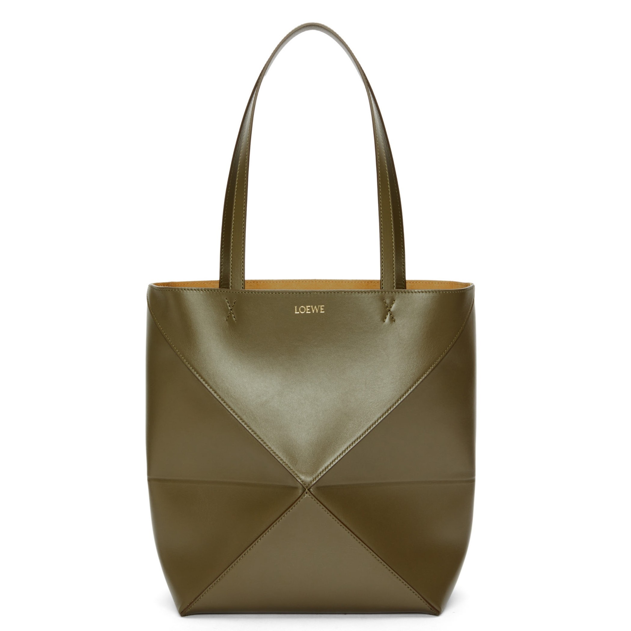 Loewe Large Puzzle Fold Tote Bag in Dark Green Calfskin 818