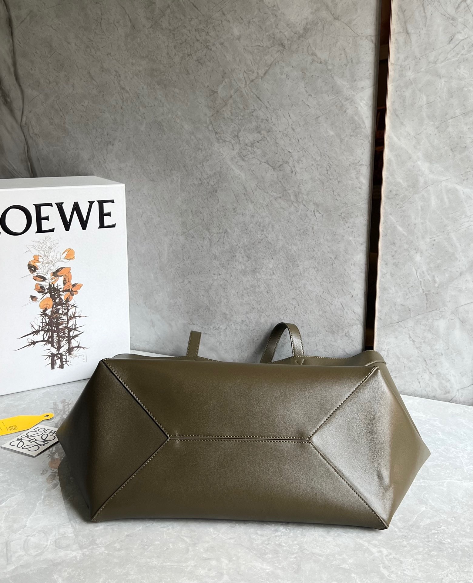 Loewe Large Puzzle Fold Tote Bag in Dark Green Calfskin 818