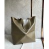 Loewe Large Puzzle Fold Tote Bag in Dark Green Calfskin 818