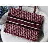 Dior Small Book Tote Bag In Bordeaux Oblique Embroidered Velvet 643