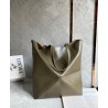 Loewe Large Puzzle Fold Tote Bag in Dark Green Calfskin 818