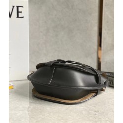 Loewe Small Gate Bag In Black Calfskin and Jacquard 879