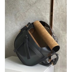 Loewe Small Gate Bag In Black Calfskin and Jacquard 879