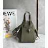 Loewe Compact Hammock Bag in Khaki Green Satin Calfskin 569