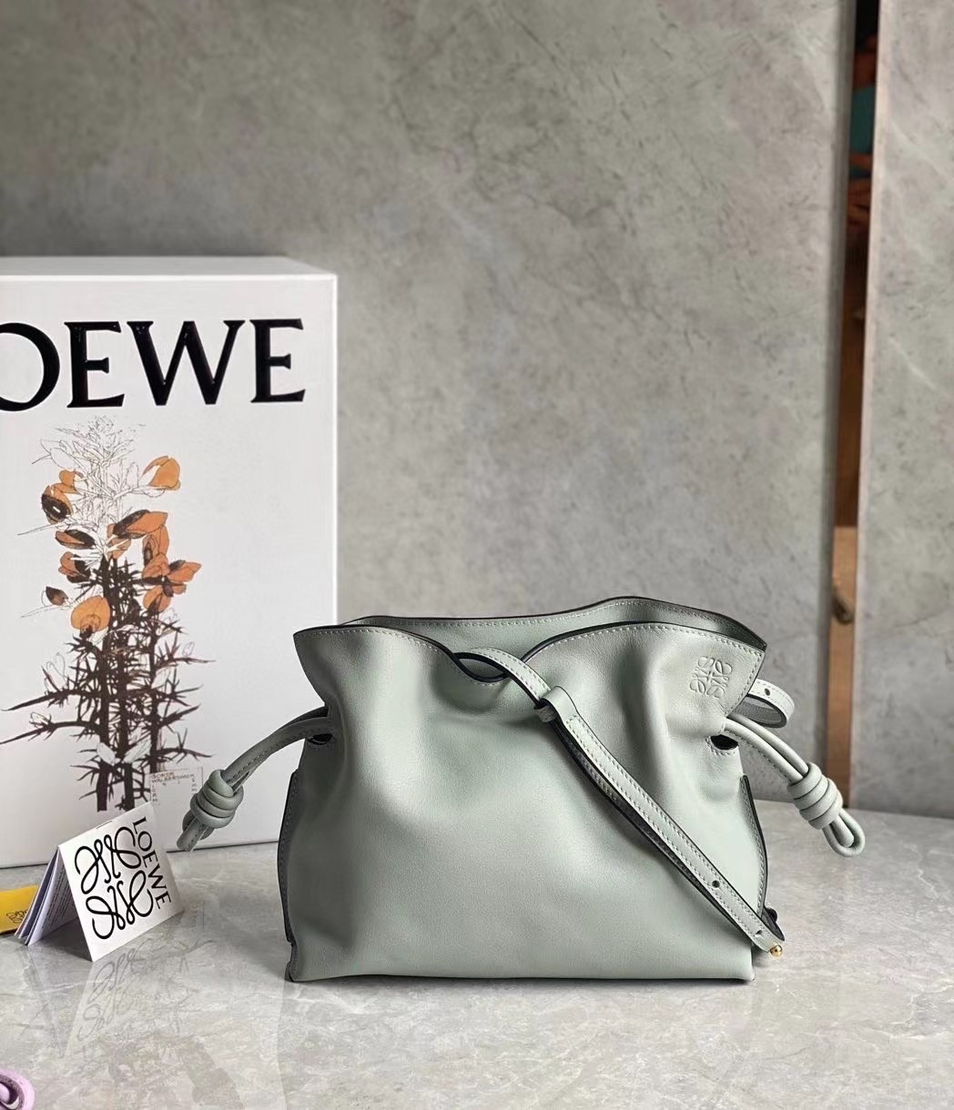 Loewe Flamenco Mini Clutch In Ash Grey Nappa Leather 601